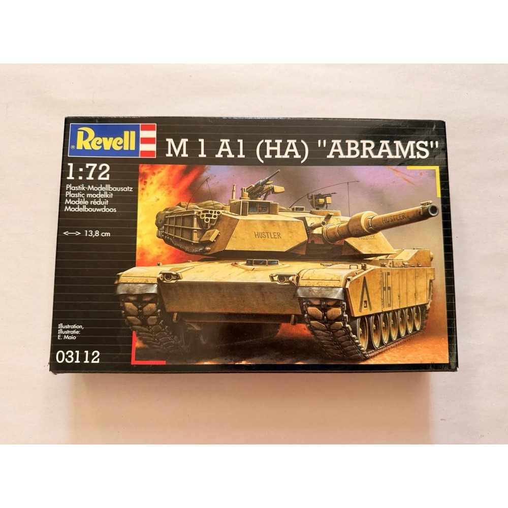 Revell 03112 M1A1 (HA) Abrams Tank 1:72 Scale Model Kit Vintage 1997 Open Box